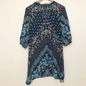 Bebop Paisley Tunic Dress Size M